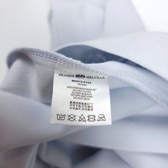 BRANDY MELVILLE Dana 90s Pleated Double Buckle Micro Mini Skirt in Baby Blue y2k - Picture 8 of 9